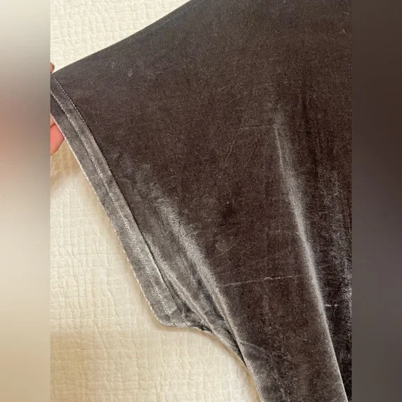 Silver Gray Velvet Maxi Dress – Size L - Picture 5 of 9